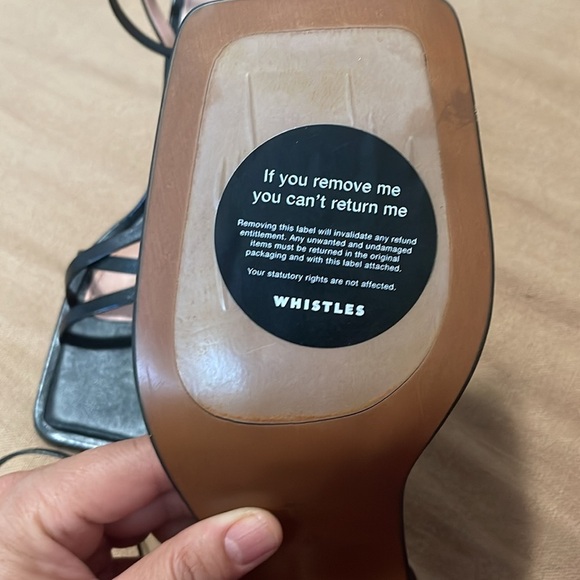 Whitles Ankle strap heeled sandals with open square toe, - Picture 6 of 9